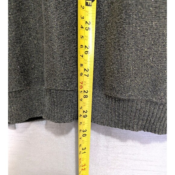 Coldwater Creek Women's 2X Knit Green Gold Sparkly Cowl Neck Top Festive Holiday - Picture 8 of 16